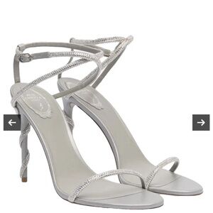 Rene Caovilla Margot leather gray sandals size 38.5
